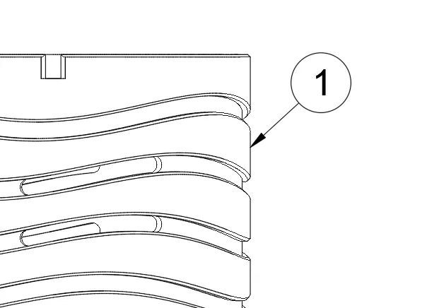 two dimensional drawing of an air quality sensor outer housing with a balloon shaped callout
